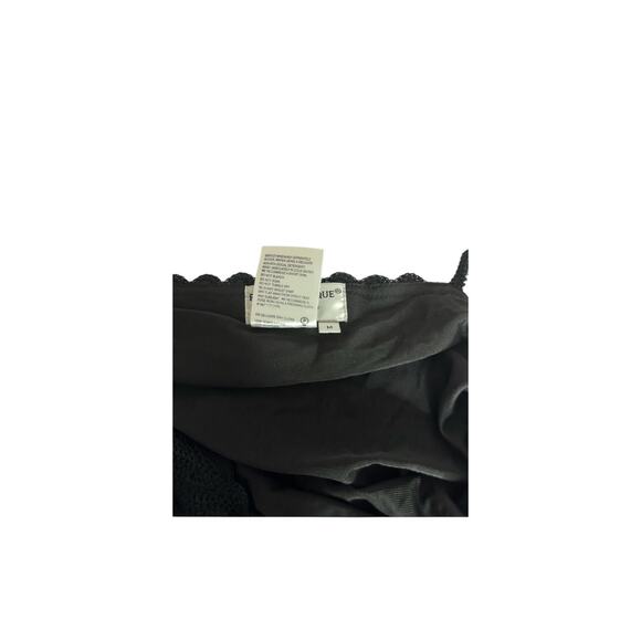 Papell Y2K Crochet Black Embroidered Beaded Floral Whimsigoth Fairy Slip Dress M - Picture 10 of 15